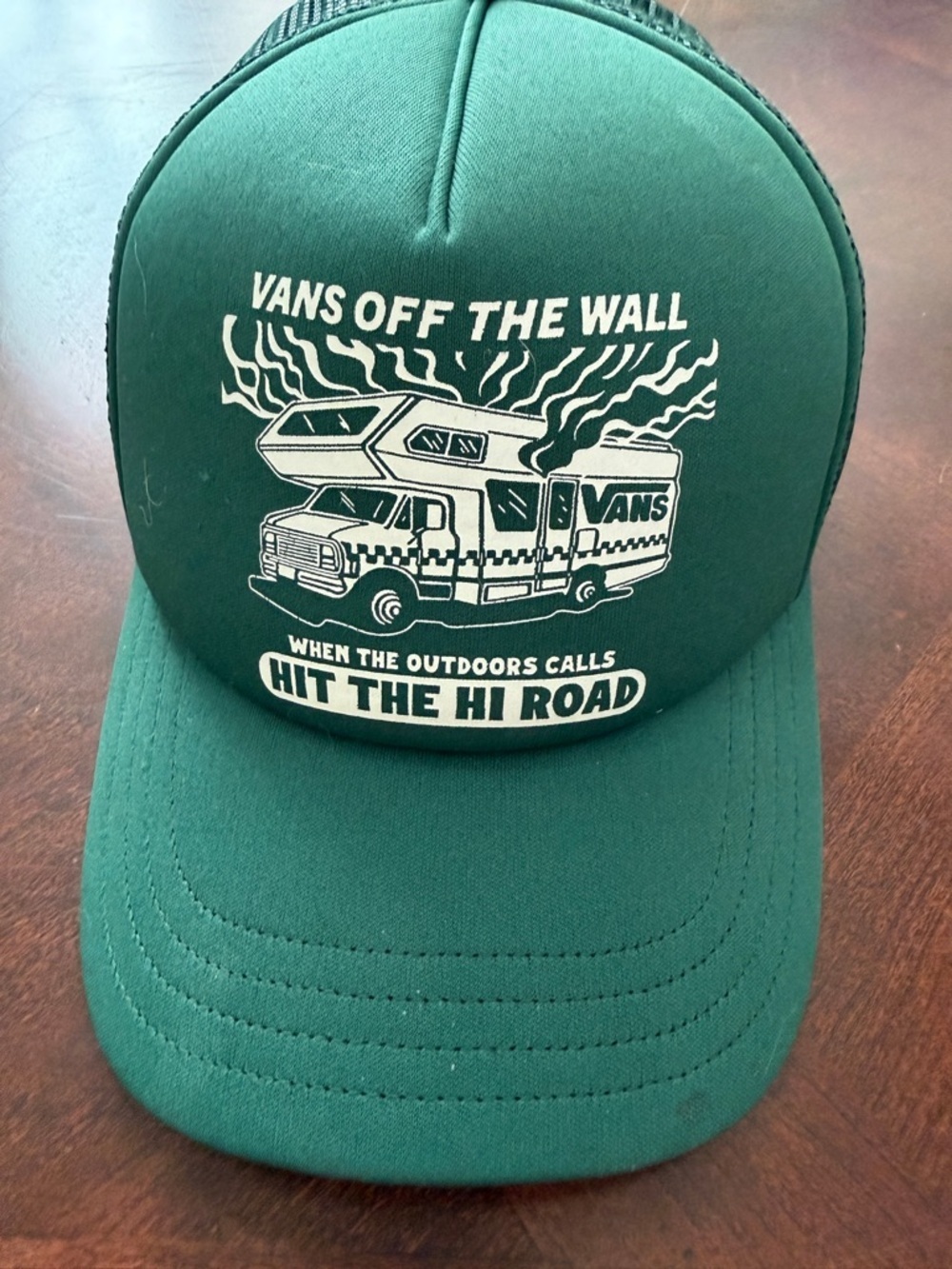 Vans Off the Wall Green Hit the Hi Road Mesh Trucker Motorhome Hat
